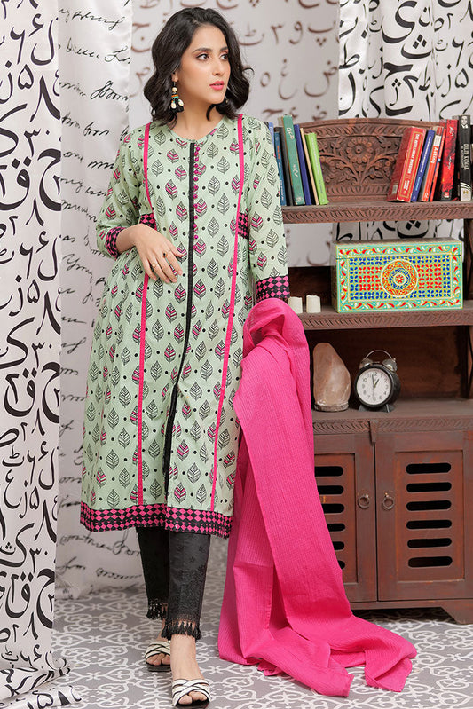 Senorita - LAB-02162 | Light Green & Multicolor | Casual 2 Piece Suit  | Cotton Lawn Print