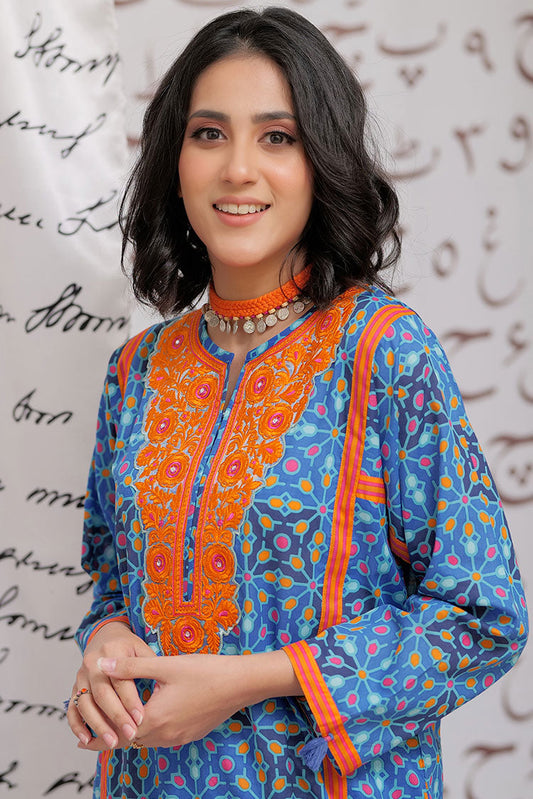 Senorita - LAC-02164 | Blue & Multicolor | Casual 2 Piece Suit  | Cotton  Lawn Print