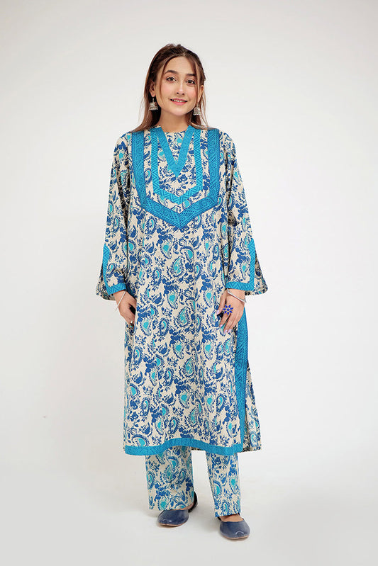 Senorita - LAC-02683 | Beige & Multicolor | Casual 2 Piece Suit | Cotton Basic Lawn Print