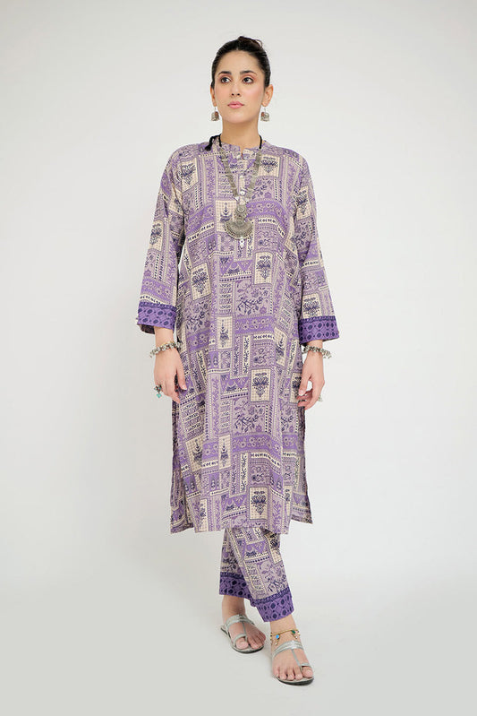Senorita - LAC-02684 | Purple & Multicolor | Casual 2 Piece Suit  | Cotton Lawn Printed