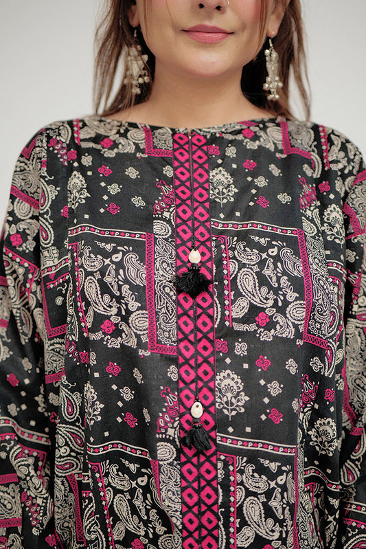 Senorita - LAC-02685 | Black & Multicolor | Casual 2 Piece Suit  | Cotton Lawn Printed
