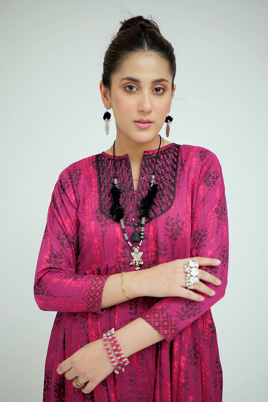 Senorita - LAC-02690 | Magenta & Multicolor | Casual 2 Piece Suit  | Cotton Lawn Printed