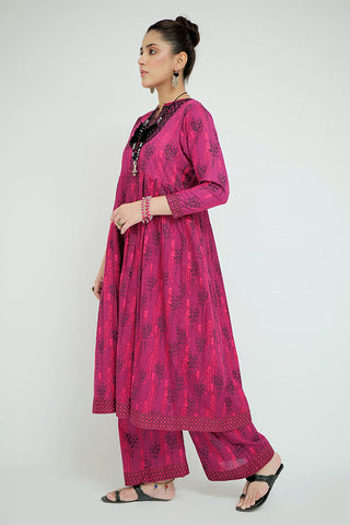 Senorita - LAC-02690 | Magenta & Multicolor | Casual 2 Piece Suit  | Cotton Lawn Printed