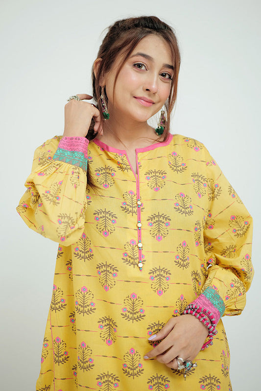Senorita - LAC-02692 | Yellow & Multicolor | Casual 2 Piece Suit  | Cotton Lawn Printed