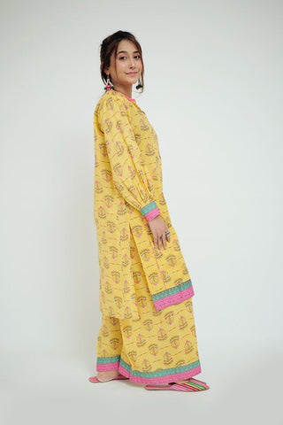 Picture of Senorita - LAC-02692 | Yellow & Multicolor | Casual 2 Piece Suit  | Cotton Lawn Printed - Available at Raja Sahib