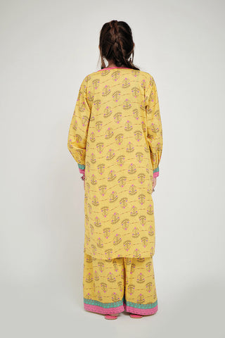 Picture of Senorita - LAC-02692 | Yellow & Multicolor | Casual 2 Piece Suit  | Cotton Lawn Printed - Available at Raja Sahib