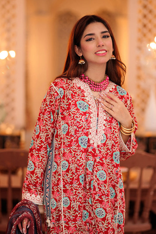 Senorita - LAD-02334 | Maroon & Multicolor | Casual 3 Piece Suit  | Cotton Lawn Print
