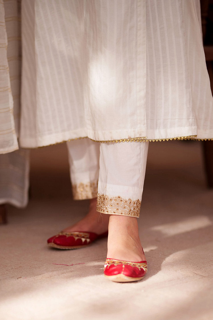 Picture of <!--bzo-->Senorita - LAD-02350 | White | Casual 3 Piece Suit | Cotton Dobby - Available at Raja Sahib