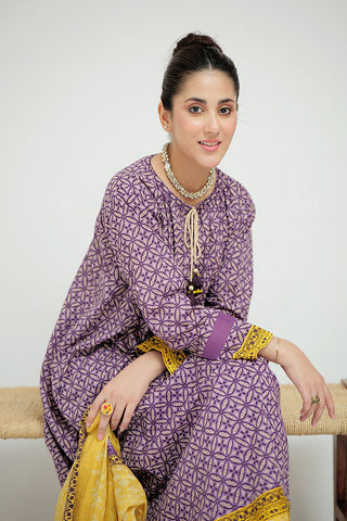 Picture of Senorita - LAD-02688 | Purple & Multicolor | Casual 3 Piece Suit  | Cotton Lawn Printed - Available at Raja Sahib