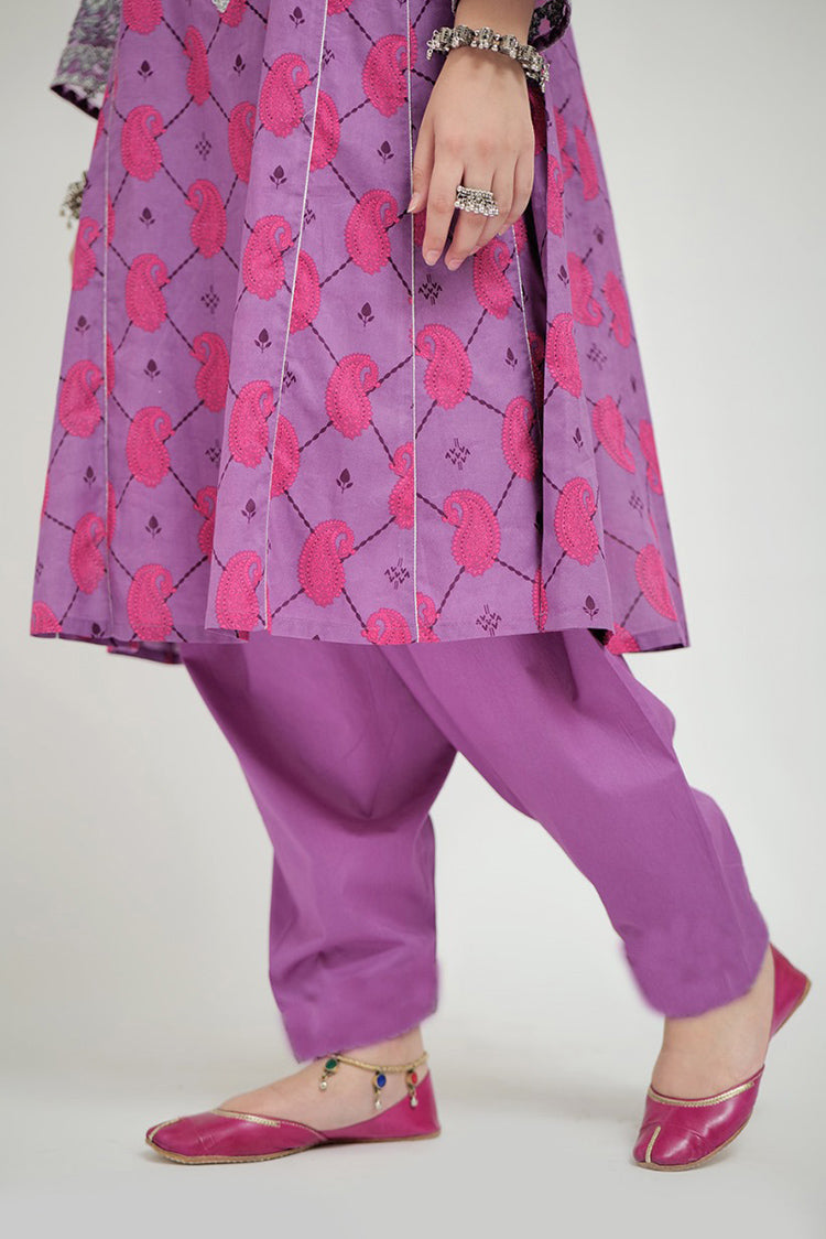 Picture of Senorita - LAD-02705 | Purple & Multicolor | Casual 3 Piece Suit  | Cotton Lawn Printed - Available at Raja Sahib