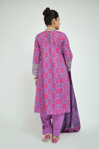 Senorita - LAD-02705 | Purple & Multicolor | Casual 3 Piece Suit  | Cotton Lawn Printed