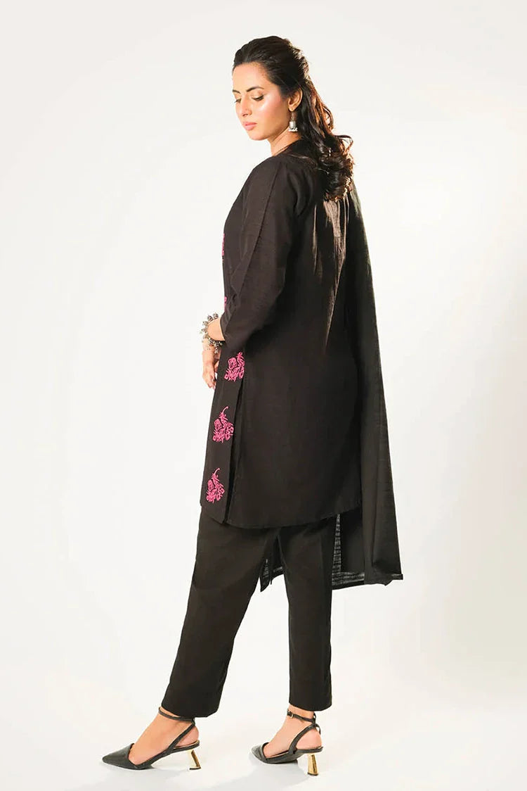 Women winter clothes | Black | Casual 3 Piece Suit | Cotton Khaddar Dyed | LAD-03176