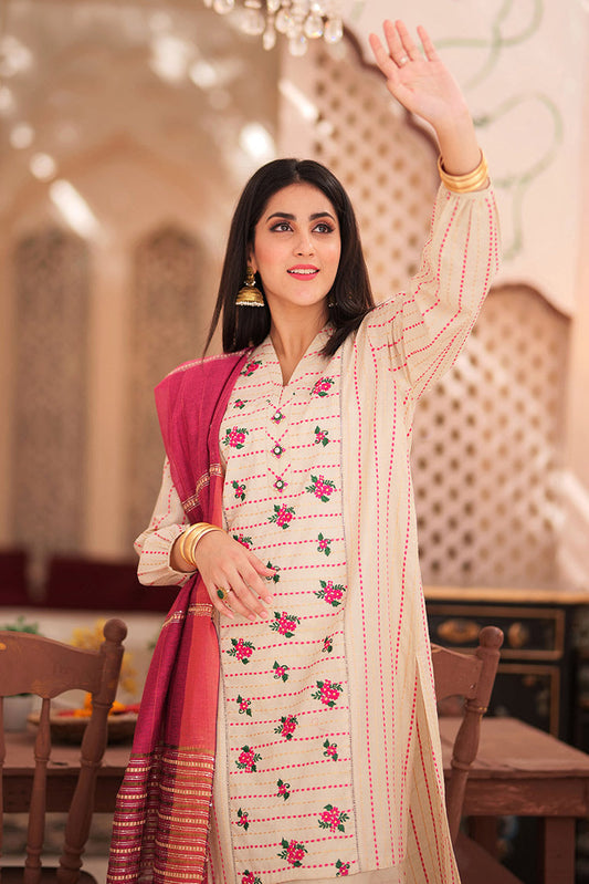Senorita - LBD-02340 | Fawn & pink | Casual 3 Piece Suit  | Cotton Dobby