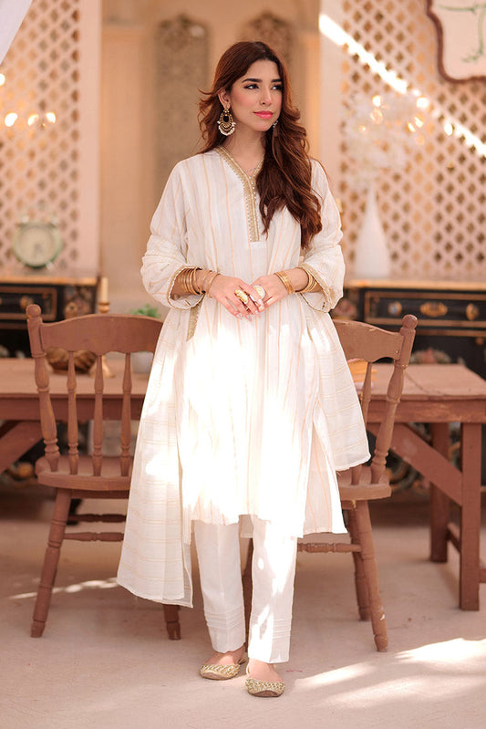 Senorita - LAD-02351 | White | Casual 3 Piece Suit  | Cotton Dobby