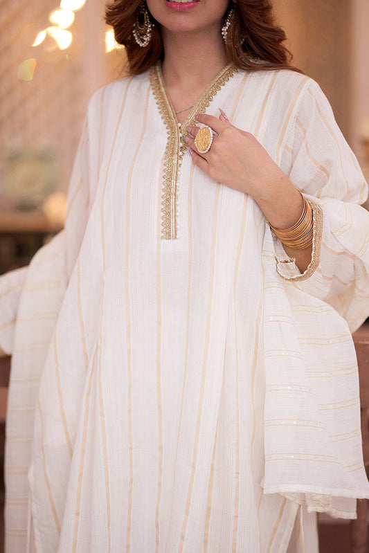 Senorita - LAD-02351 | White | Casual 3 Piece Suit  | Cotton Dobby