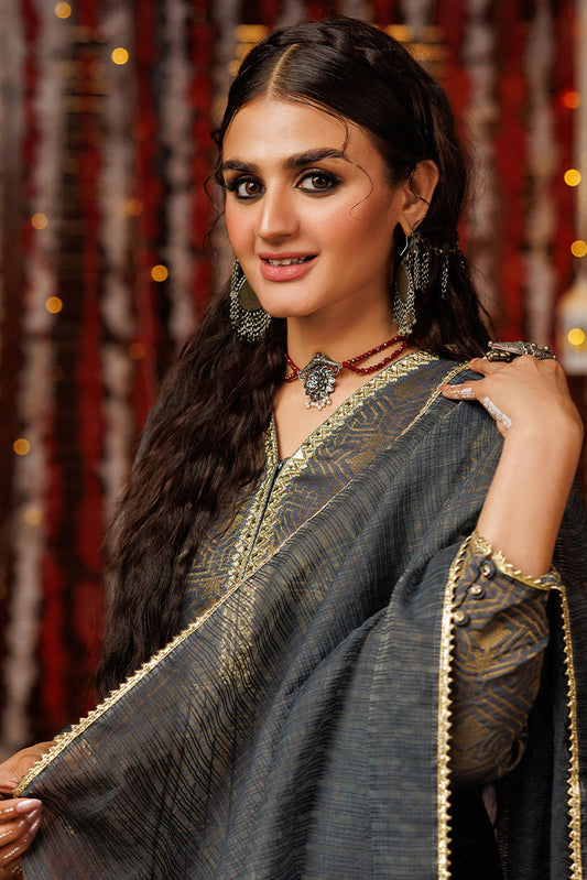 Senorita - LBD-02539 | Grey & Gold | Casual plus 3 Piece Suit  | Viscose Jacquard