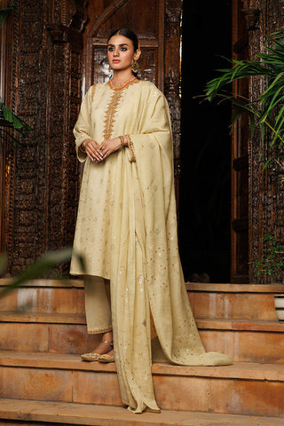 Picture of Senorita - LBD-02593 | Fawn & Gold | Casual plus 3 Piece Suit  | Cotton Jacquard Dobby - Available at Raja Sahib