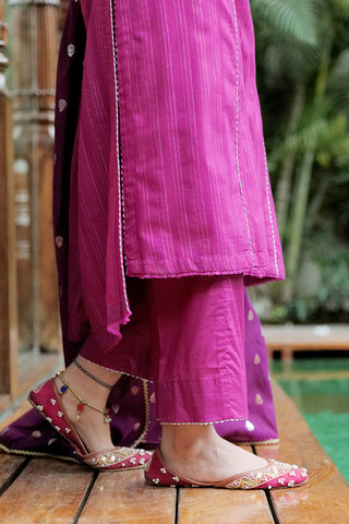 Senorita - LBD-02609 | Magenta & Gold | Casual plus 3 Piece Suit  | Cotton Dobby Jacquard