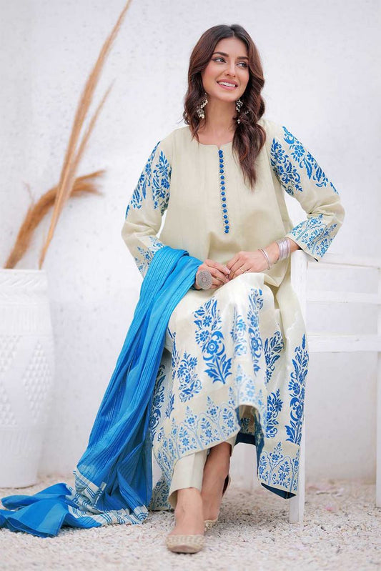 Senorita - LDD-02411 | Light Green & S.Green | Formal 3 Piece Suit  | Masuri Jacquard Plain Fabric