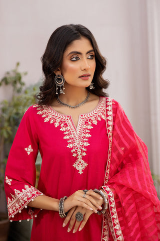 Picture of La Rosaa - Eid Edit Pret '24 - LE-24-07 Shocking Pink - 3Pc - Available at Raja Sahib