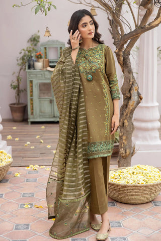 Eid Edit Pret '24 - LE-24-12 Olive Green - 3Pc