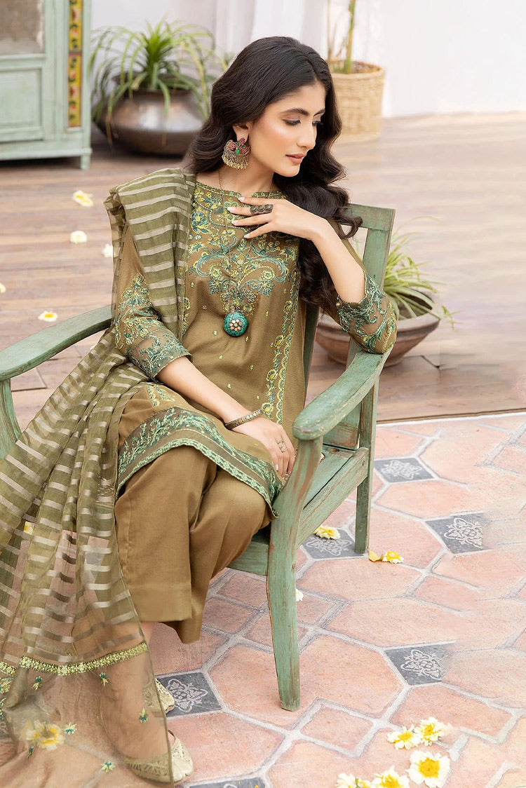 Picture of La Rosaa - Eid Edit Pret '24 - LE-24-12 Olive Green - 3Pc - Available at Raja Sahib