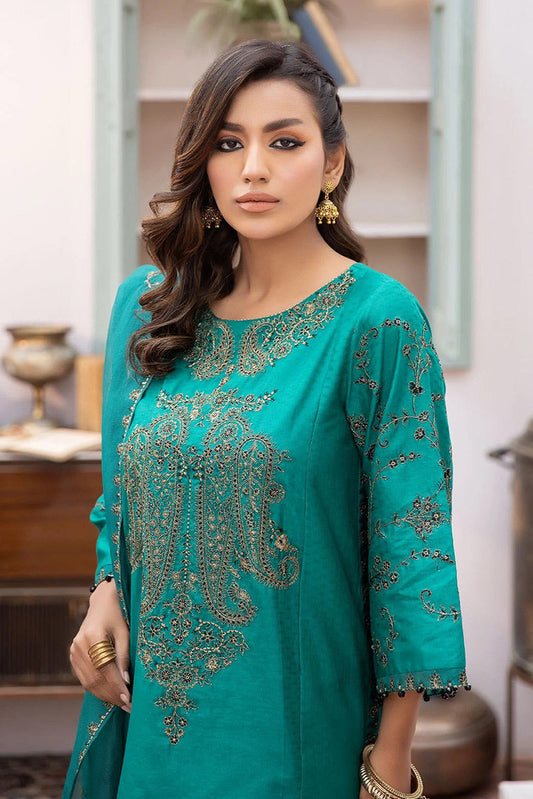 Picture of La Rosaa - Eid Edit Pret '24 - LE-24-15 Vegan Green - 3Pc - Available at Raja Sahib