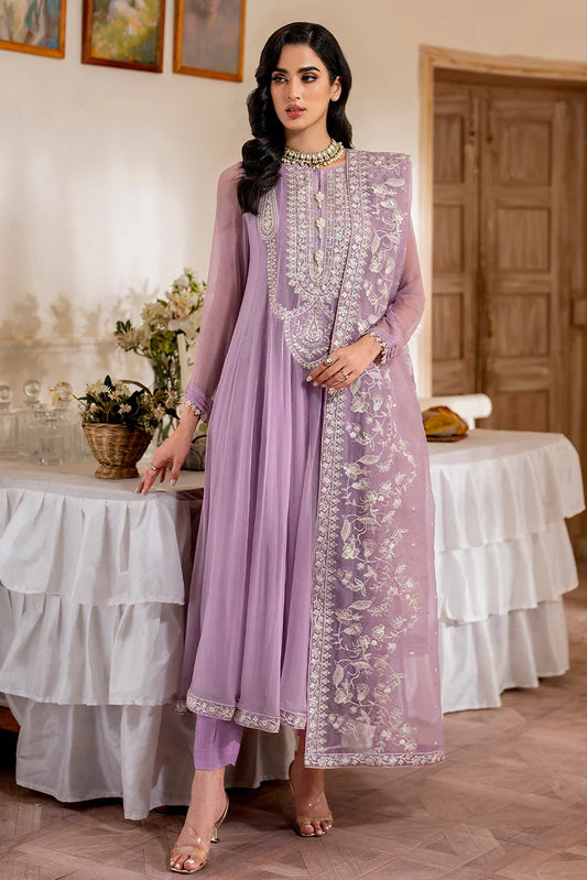 Picture of Fozia Khalid - Unstitched Chiffon Collection - Orchid - LFP-1107 - Available at Raja Sahib