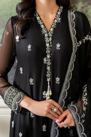 Picture of Fozia Khalid - Unstitched Chiffon Collection - Midnight - LFP-1109 - Available at Raja Sahib