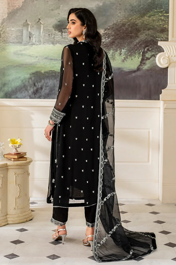 Picture of Fozia Khalid - Unstitched Chiffon Collection - Midnight - LFP-1109 - Available at Raja Sahib