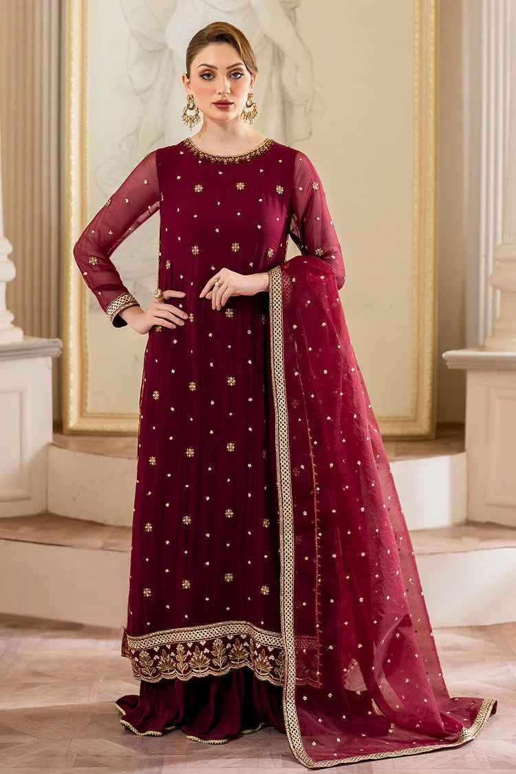 Picture of Fozia Khalid - Unstitched Chiffon Collection - Rosa - LFP-1112 - Available at Raja Sahib