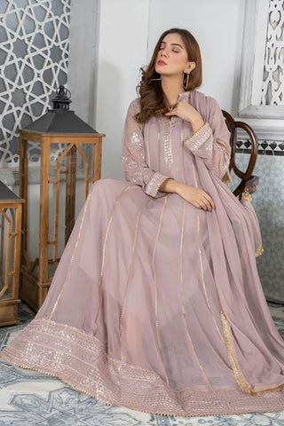 Picture of Manahils - Safiyya RTW Collection - Lilac-106 - Available at Raja Sahib