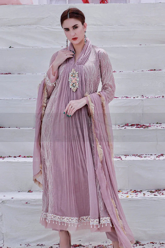 Picture of Manahils - Safiyya RTW Collection - Lilac-109 - Available at Raja Sahib