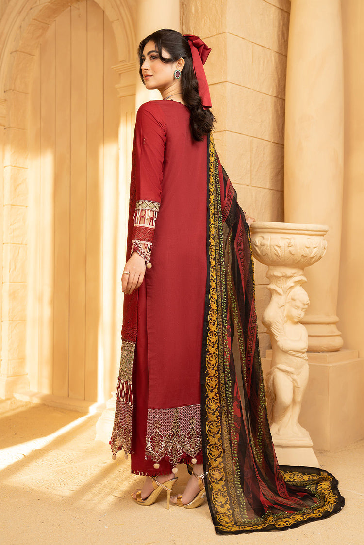 Picture of Hemstitch - Luxury Lawn Collection - Cherry - Available at Raja Sahib