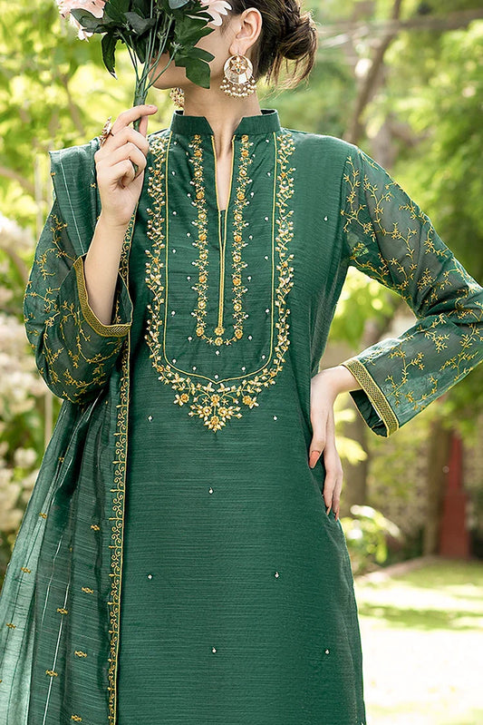 Tasneem Shamim - Hand Embellished Metallique Organza - Alloy