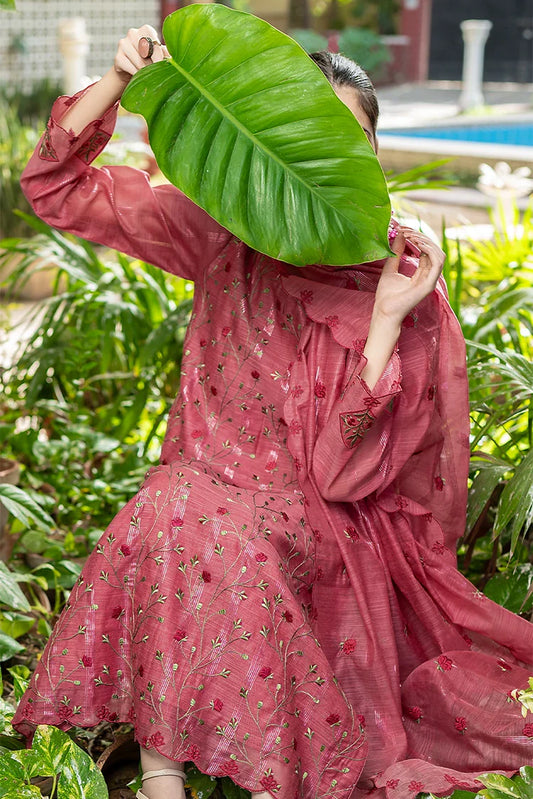 Tasneem Shamim - Embroidered Metallique Organza - Malachite