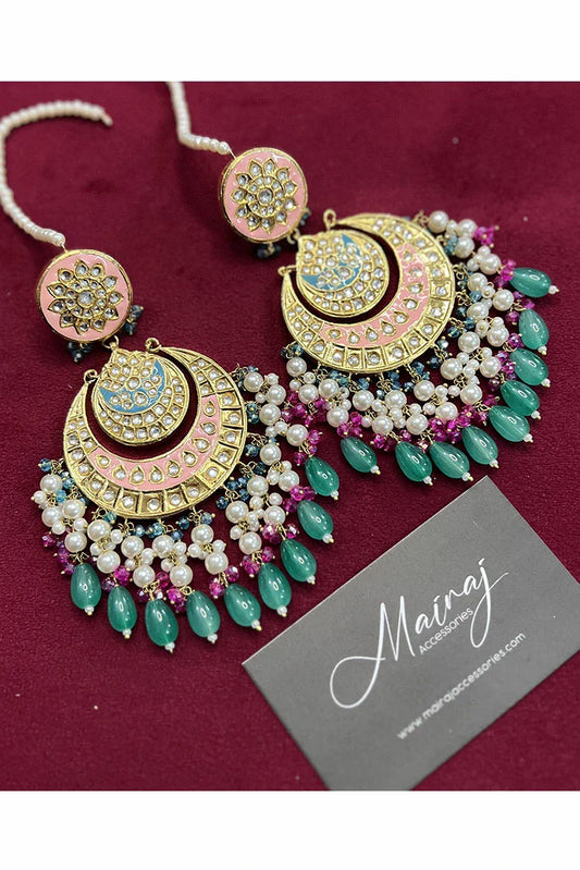 Mairaj Accessories - Kylie Thappa Kundan Earrings