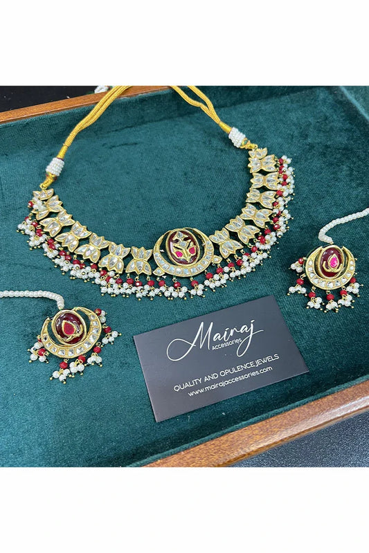 Mairaj Accessories - Masooma Thappa Kundan Jewellery Set