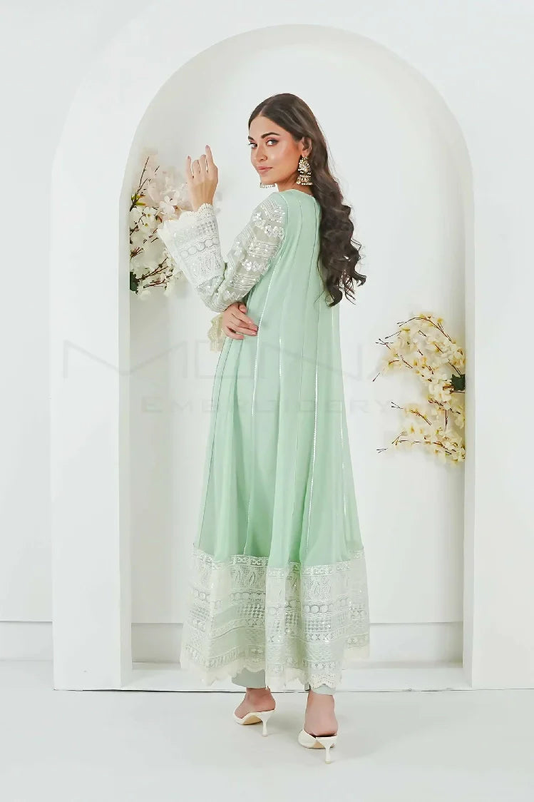 Picture of <!--aqz-->Manahils - Kurti 121-Crimson Glow- Mint Green - Available at Raja Sahib