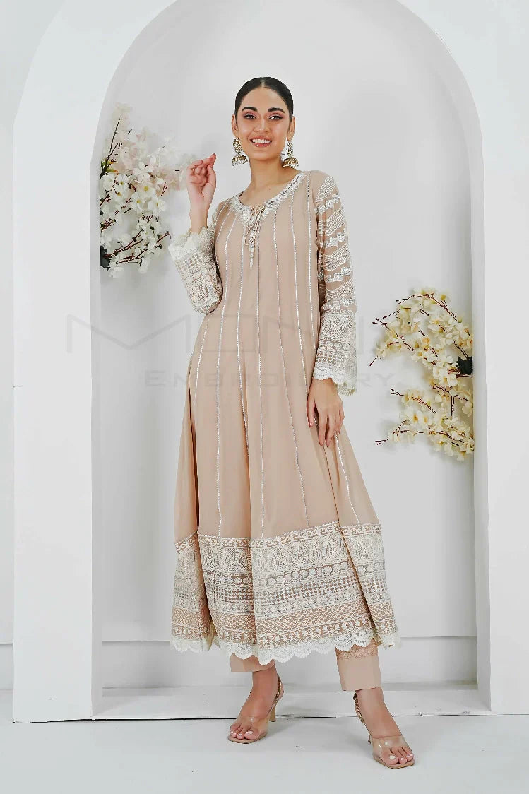 Picture of <!--aqx-->Manahils - Kurti 121-Crimson Glow- Peach - Available at Raja Sahib