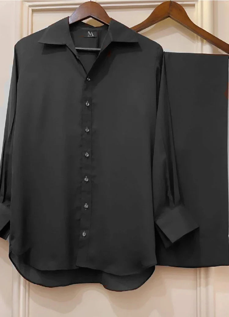 Picture of Manahils - C0-Ord Set (Two Pc).Black - Available at Raja Sahib