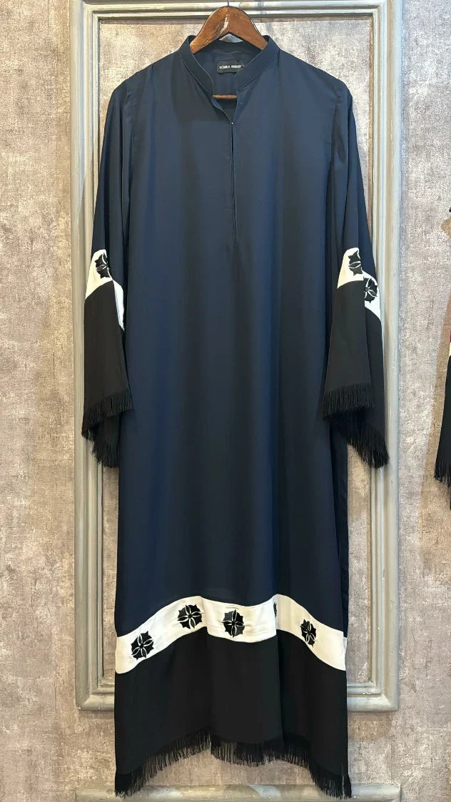 Picture of Manahils - Blue Embroidery Fringes - Available at Raja Sahib