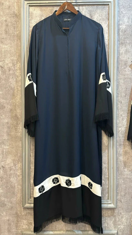 Picture of Manahils - Blue Embroidery Fringes - Available at Raja Sahib