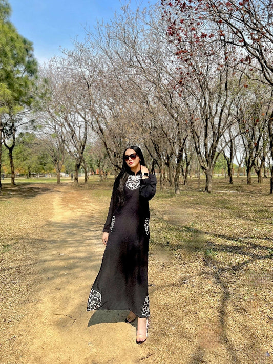 Picture of Manahils - Black Embroidered Two Pc - Available at Raja Sahib