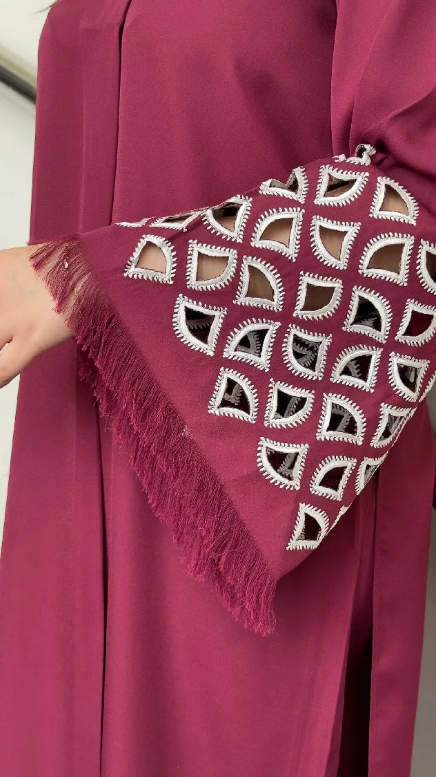 Picture of Manahils - Burgundy Maroon Embroidered Tunic - Available at Raja Sahib