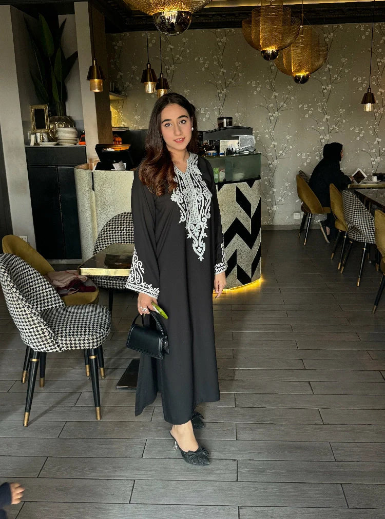 Picture of Manahils - Black Thun Embroidered - Available at Raja Sahib