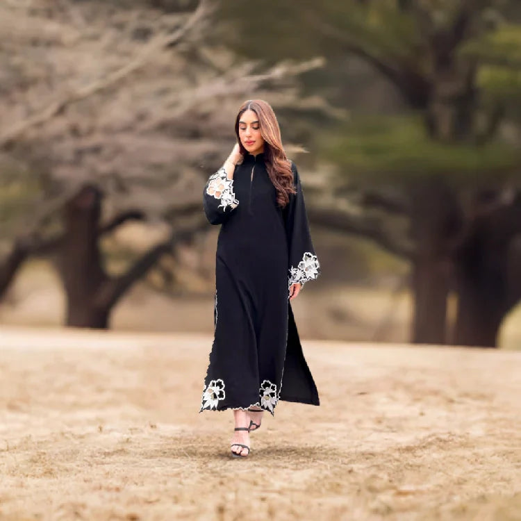 Picture of Manahils - Black Scallop Embroidered Two Pc. - Available at Raja Sahib