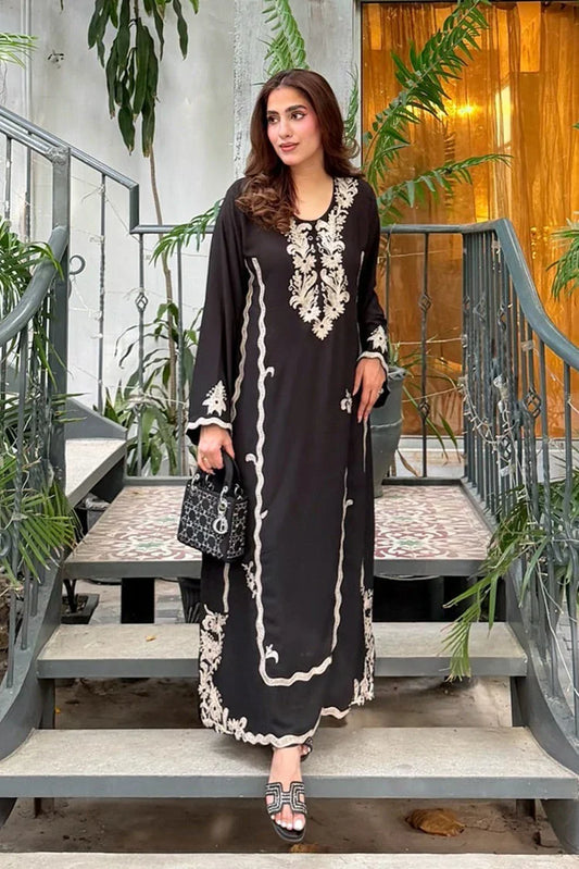 Manahils - Black Zuri Kaftan