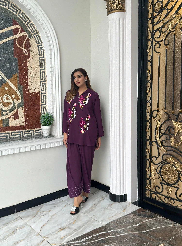 Picture of Manahils - Purple Aura Embroidered - Available at Raja Sahib