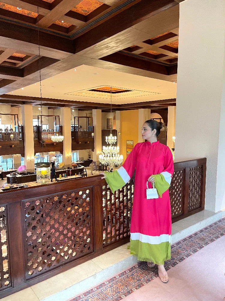 Picture of Manahils - Pink Pop Fringes - Available at Raja Sahib